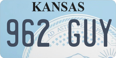 KS license plate 962GUY