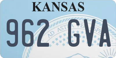 KS license plate 962GVA