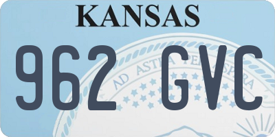 KS license plate 962GVC