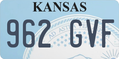 KS license plate 962GVF