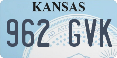 KS license plate 962GVK