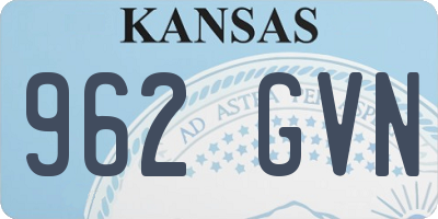 KS license plate 962GVN
