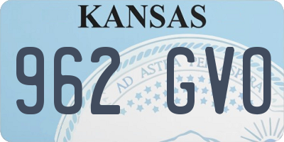 KS license plate 962GVO