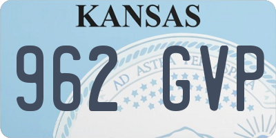KS license plate 962GVP