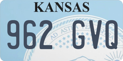 KS license plate 962GVQ