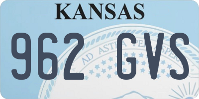 KS license plate 962GVS