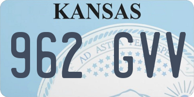 KS license plate 962GVV