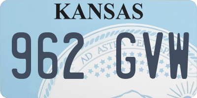 KS license plate 962GVW