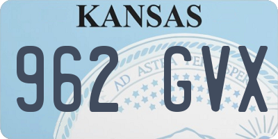 KS license plate 962GVX