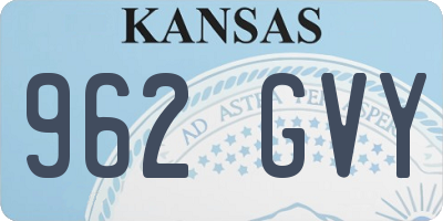 KS license plate 962GVY