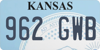 KS license plate 962GWB