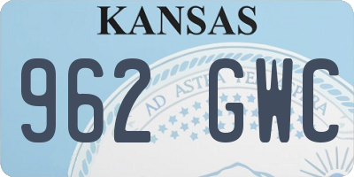 KS license plate 962GWC