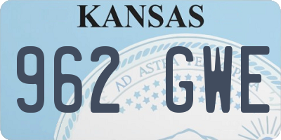 KS license plate 962GWE