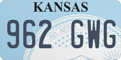KS license plate 962GWG