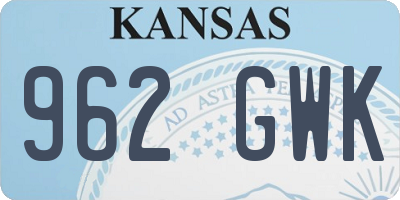 KS license plate 962GWK