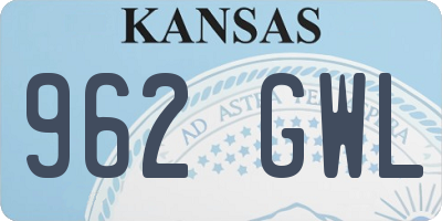 KS license plate 962GWL