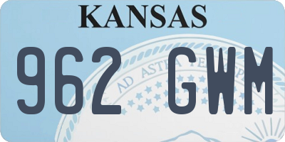 KS license plate 962GWM