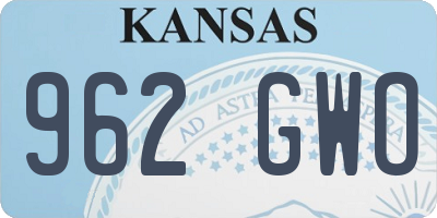 KS license plate 962GWO