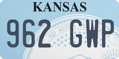 KS license plate 962GWP