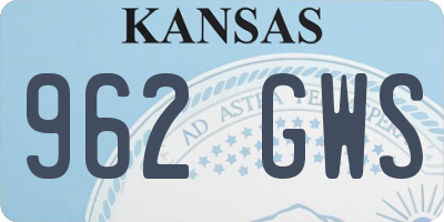KS license plate 962GWS