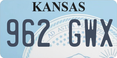 KS license plate 962GWX