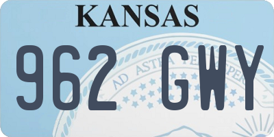 KS license plate 962GWY