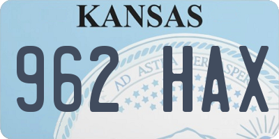 KS license plate 962HAX