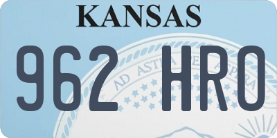 KS license plate 962HRO