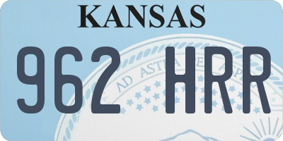 KS license plate 962HRR