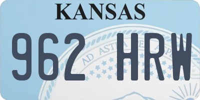 KS license plate 962HRW