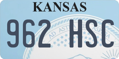 KS license plate 962HSC