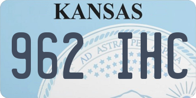 KS license plate 962IHC