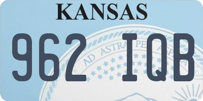 KS license plate 962IQB