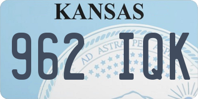 KS license plate 962IQK