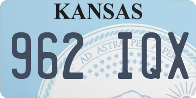 KS license plate 962IQX