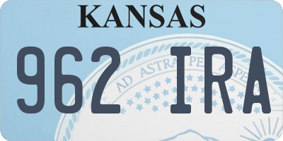 KS license plate 962IRA