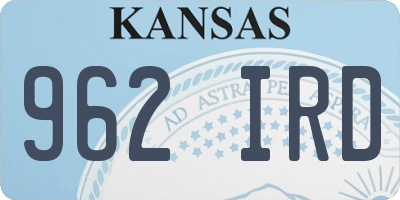 KS license plate 962IRD