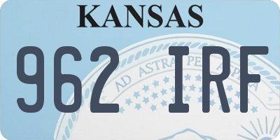 KS license plate 962IRF