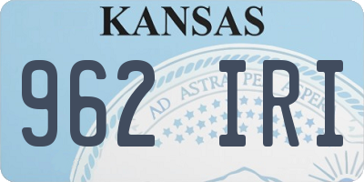 KS license plate 962IRI