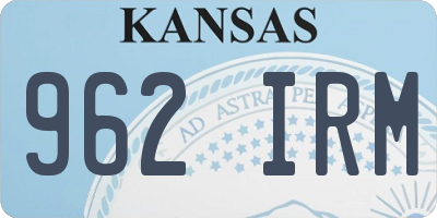 KS license plate 962IRM