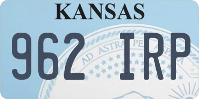 KS license plate 962IRP
