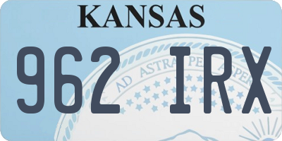 KS license plate 962IRX