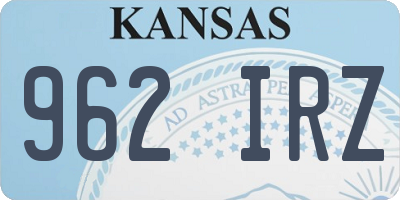 KS license plate 962IRZ