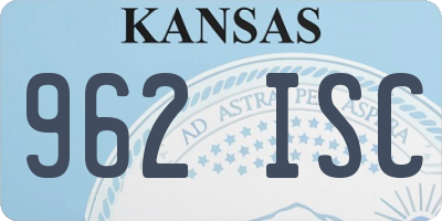 KS license plate 962ISC