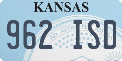 KS license plate 962ISD