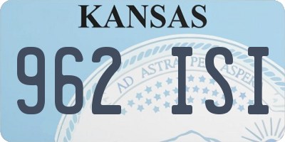 KS license plate 962ISI