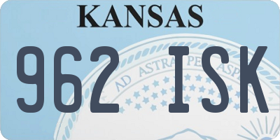 KS license plate 962ISK