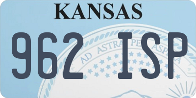 KS license plate 962ISP
