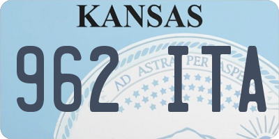 KS license plate 962ITA