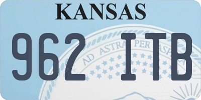 KS license plate 962ITB